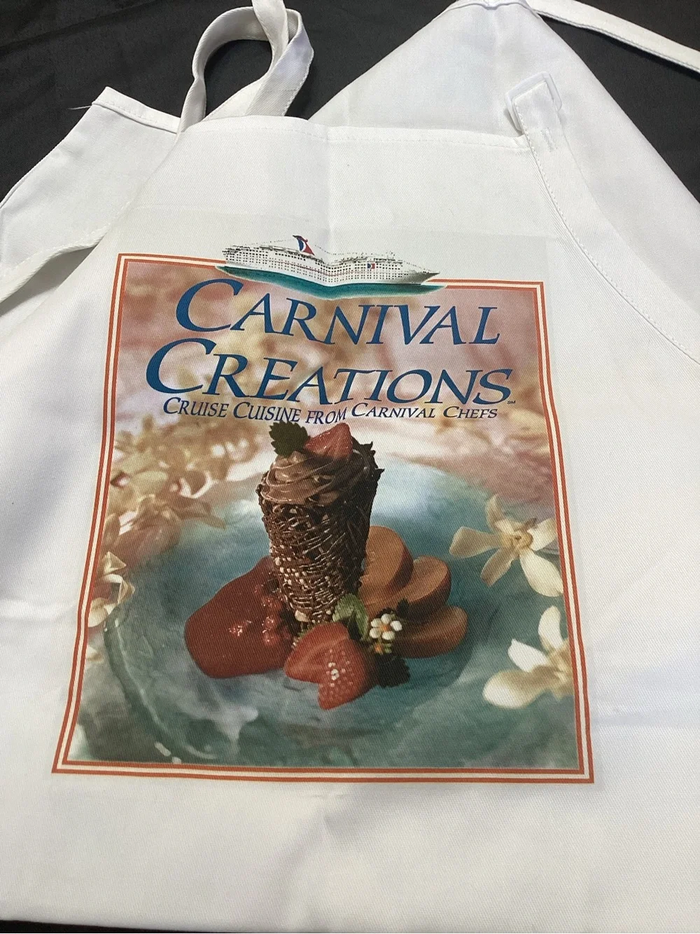Carnival Cruise Line,Carnival Creation,White Kitchen Apron Size Adult Pocket
